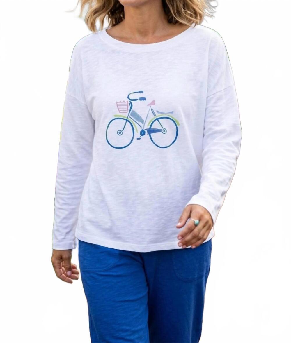 NEW ESCAPE BY HABITAT bicycle pullover sweater in white